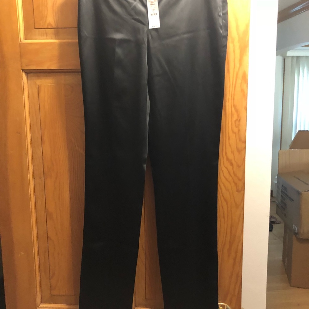 White House Black Market Black Satin Dress Pants